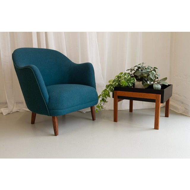 Danish Modern Easy Chair in Teal Blue, 1950s For Sale - Image 18 of 18