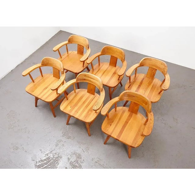 Scandinavian Dining Chairs in Pine, 1960s, Set of 6 For Sale - Image 5 of 14