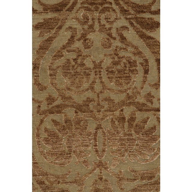 Contemporary 2010s Rug & Kilim’s European Style Runner in Beige With Brown Floral Patterns For Sale - Image 3 of 7