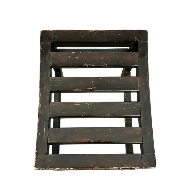 Brown Pair of Vintage Baker Furniture Milling Road Slatted Saddle-Seat Counter Stools For Sale - Image 8 of 11