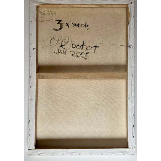 Playing Cards-Themed Contemporary Oil Painting "Three of Swords" For Sale In Boston - Image 6 of 10