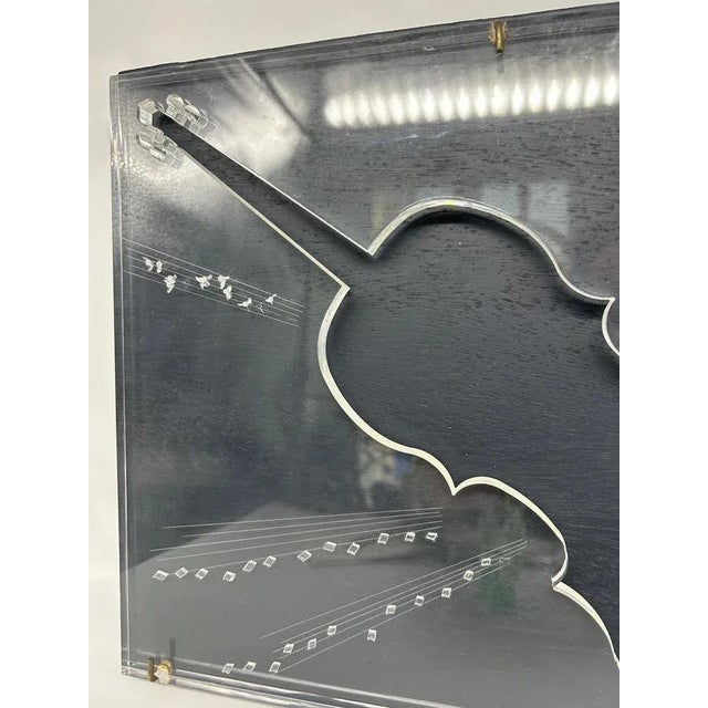 Wood Acrylic Glass Violin Artwork, 1970s For Sale - Image 7 of 10