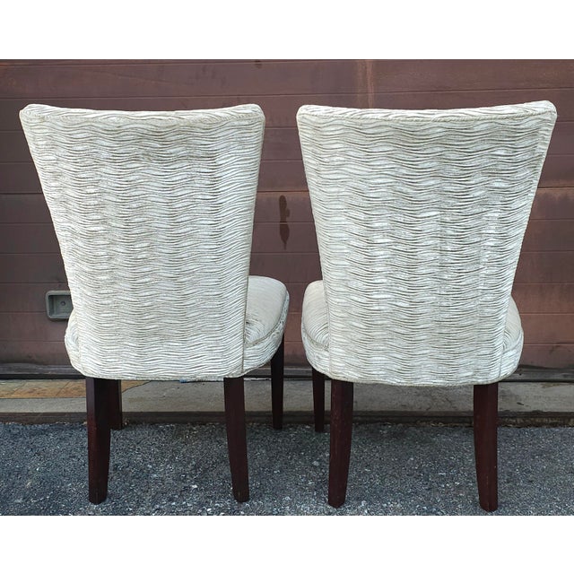 Set of Four Hickory Chair Made-to-Order Waved Velvet Upholstered Dining Chairs For Sale - Image 9 of 11