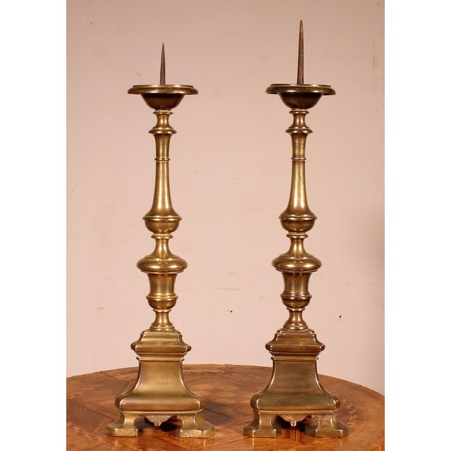Italian Candlesticks in Bronze For Sale - Image 9 of 10