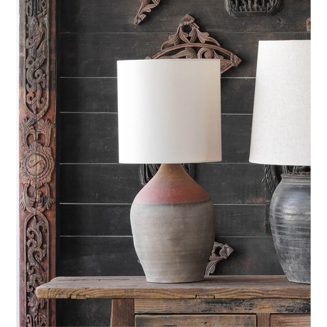 Matthew Izzo Home Clay Rice Wine Bottle Table Lamp For Sale - Image 4 of 4