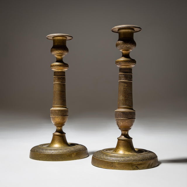 Vintage Brass Candlesticks, Set of 2 For Sale - Image 10 of 10