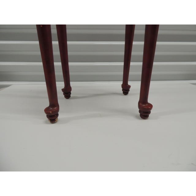 Vintage Small Oval Red and Black Painted Drinks Table by Trouvailles, Inc. For Sale In Tampa - Image 6 of 7