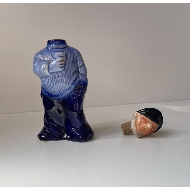 Ceramic Vintage Scandinavian Sailor Decanter in Glazed Porcelain, 1950s For Sale - Image 7 of 9