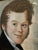 This antique pastel portrait of a gentleman, from around 1830, shows a young man with vivid blue eyes and softly curled...