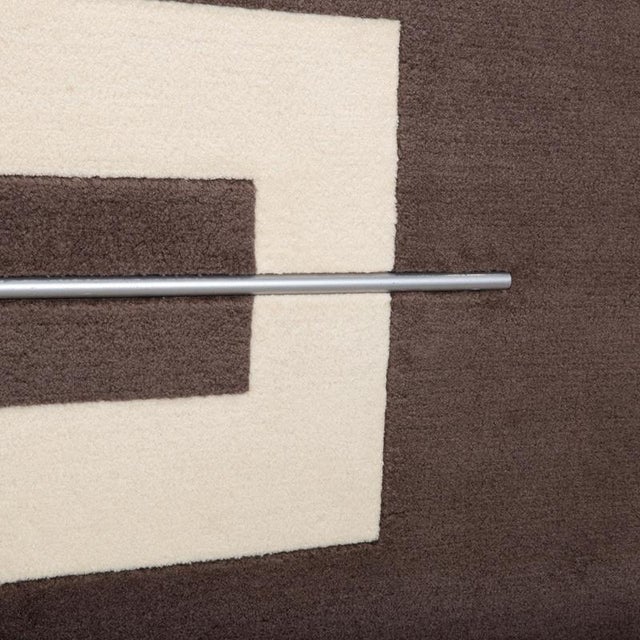 Modern Rug in Brown and Beige Fabric by Peter Maly for Jab Anstoetz For Sale - Image 3 of 10