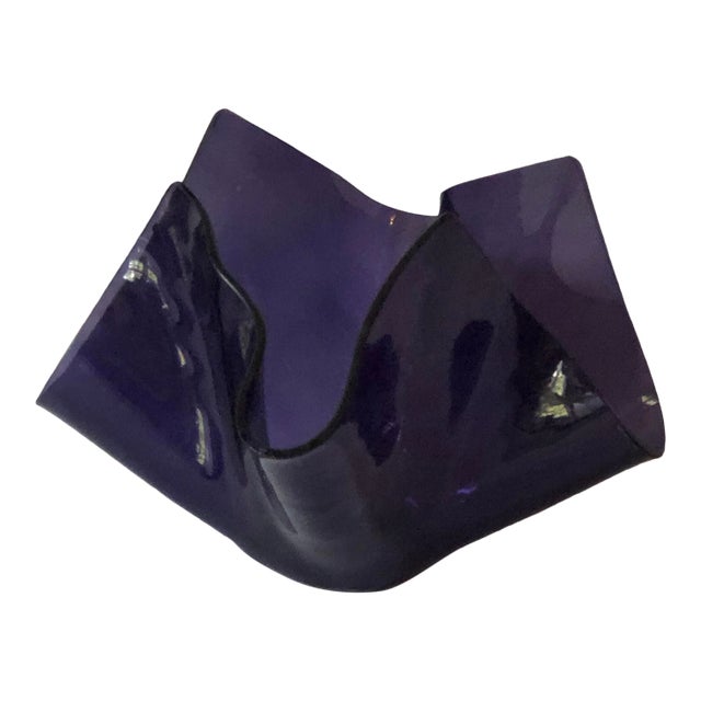 Moulded Glass Handkerchief Vase For Sale