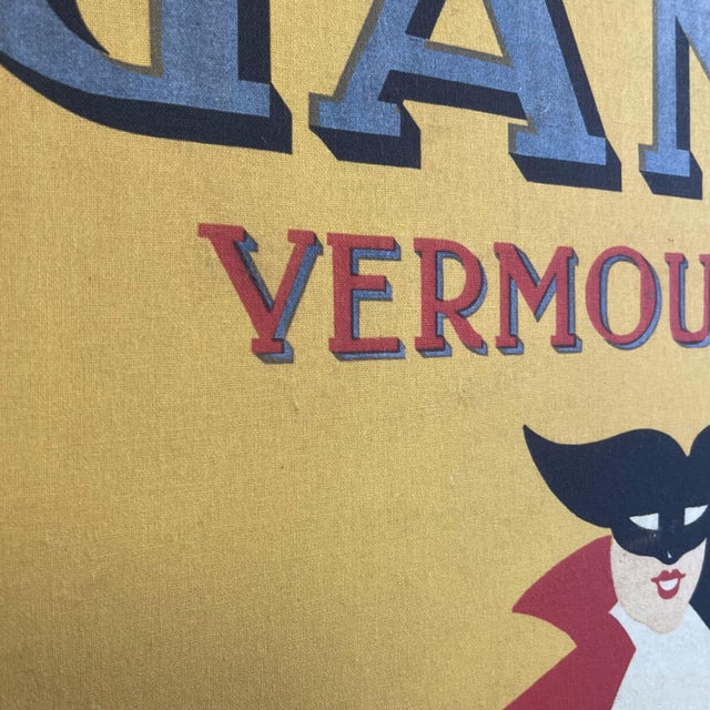 Vermouth Bianco Advertising Poster on Canvas by Eugenio Colmo for Gancia,1929 For Sale - Image 9 of 10
