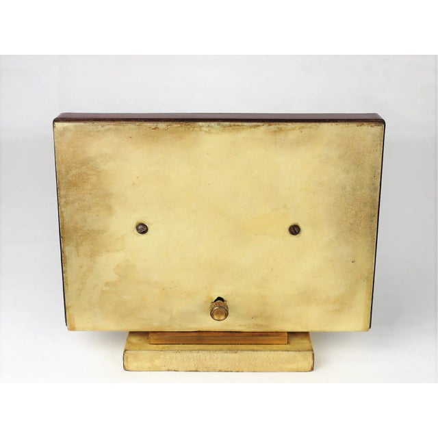 Clock in Leather and Parchment from Jaeger, 1940 For Sale - Image 6 of 13