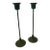 Vintage Verdigris Patinated Metal Candlesticks, a Pair For Sale