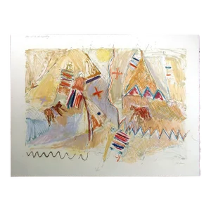 1980s Sally Anderson "Snake Creek" Signed Original Monotype Painting