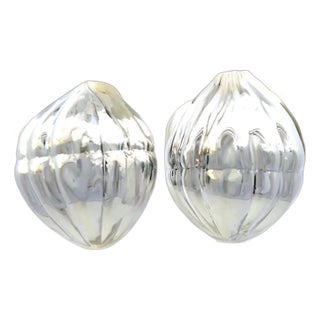 1990s Tiffany & Co Estate XL Puffed Clip-on Earrings Sterling Silver, 2 pieces For Sale