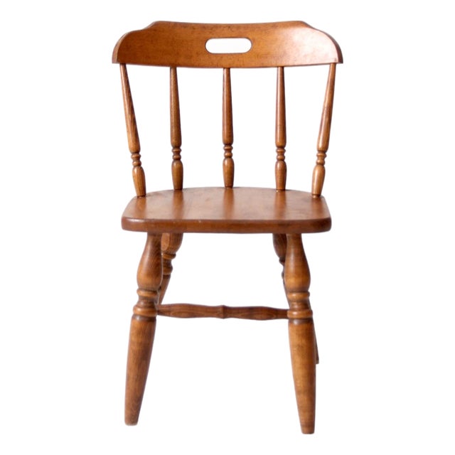 Mid-Century Early American Style Children's Wood Chair For Sale