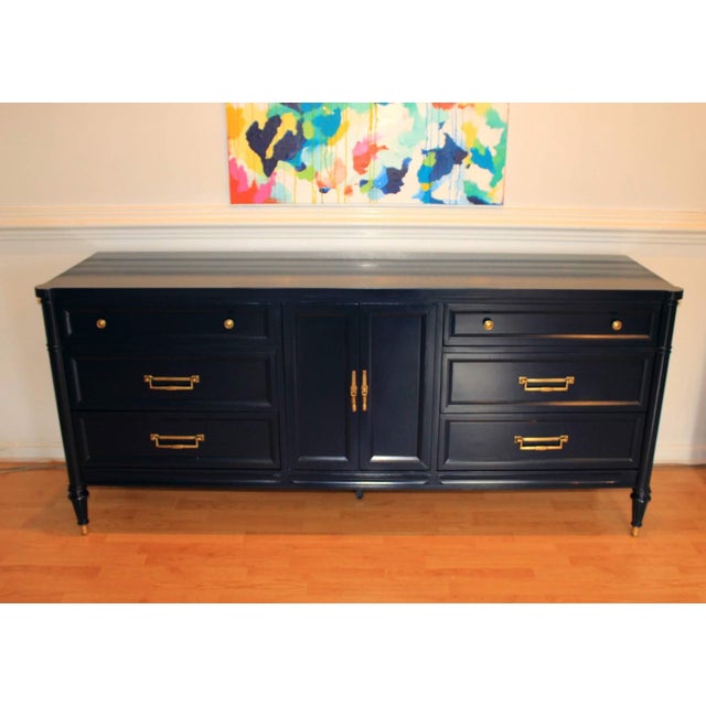 White Furniture Co Navy Blue Lacquered Dresser Chairish