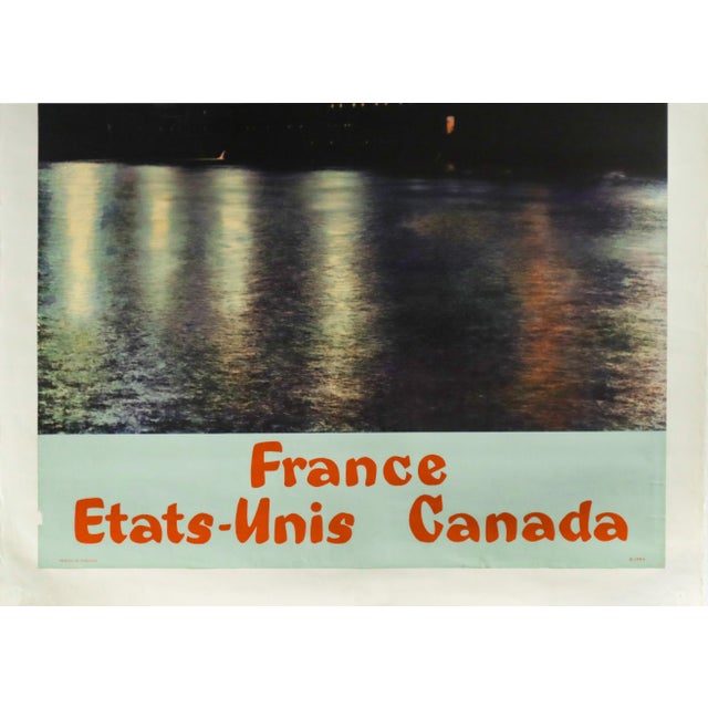 Illustration 1950 British Ship Poster, "Cunard" (Linen-Backed) For Sale - Image 3 of 6