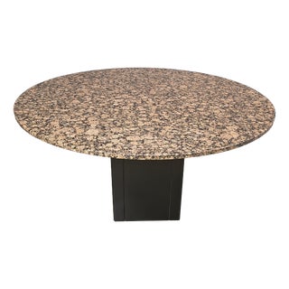 Vintage Round Granite Center Table, 1970s For Sale