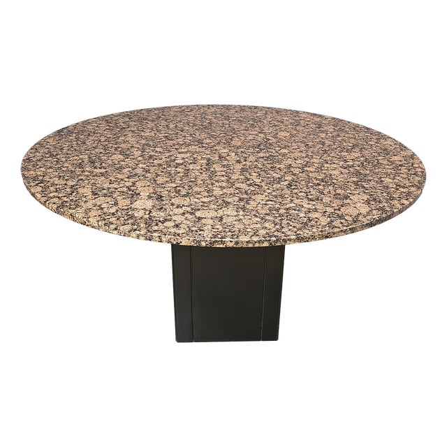 Vintage Round Granite Center Table, 1970s For Sale