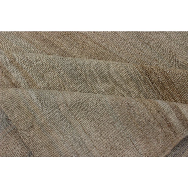 Striped Flat-Weave Vintage Turkish Kilim Wide Gallery Runner With Light Colors For Sale - Image 10 of 12