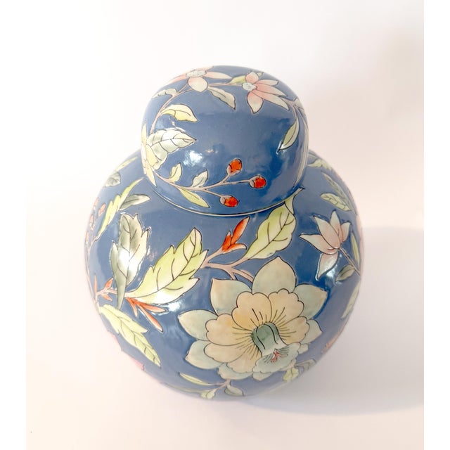 Vintage Macau Chinoiserie Pink Lotus Botanical Ginger Jar For Sale - Image 4 of 9