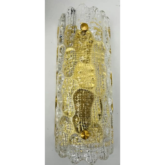 Metal Pair Carl Fagerlund Orrefors Crystal 1950s Wall Lamps Midcentury Swedish For Sale - Image 7 of 12