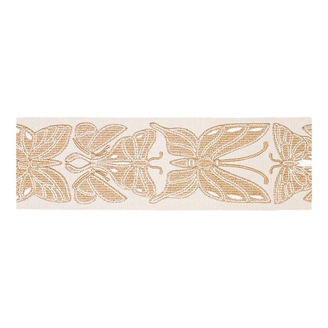 SAMPLE - Schumacher Metamorphosis Tape In Ivory & Gold For Sale