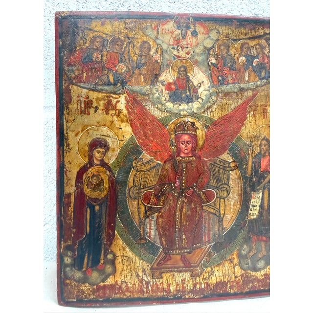 Antique 1800's Russian Orthodox Icon Sophia, the Holy Wisdom of God Oil Painting For Sale - Image 4 of 15