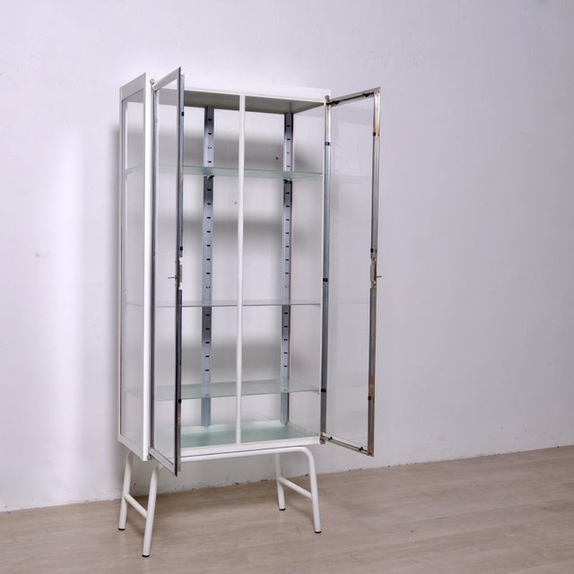 Vintage Italian Medical Display Cabinet, 1960s For Sale - Image 10 of 12