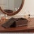 Dimensions: 11" W x 8" D x 5" H This vintage, hand carved box with a sliding lid comes from India. Cash Boxes or merchant...