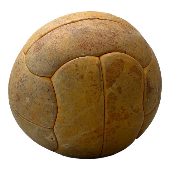 Vintage Leather Medicine Ball, 1940s For Sale