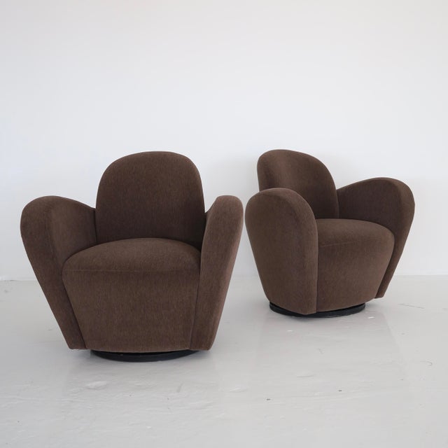 1980s Michael Wolk “Miami” Chairs in 100% Alpaca, a Pair For Sale - Image 5 of 5