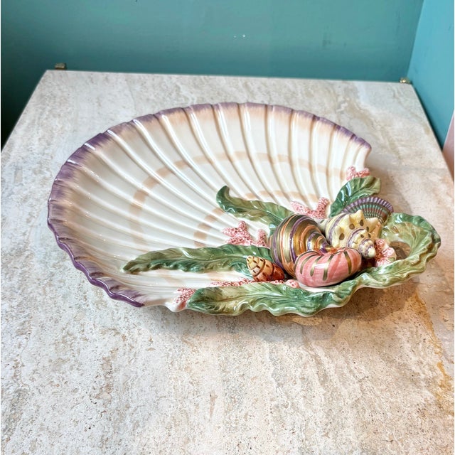 Coastal Vintage Clam Shell Platter/Dish by Fitz & Floyd For Sale - Image 3 of 7