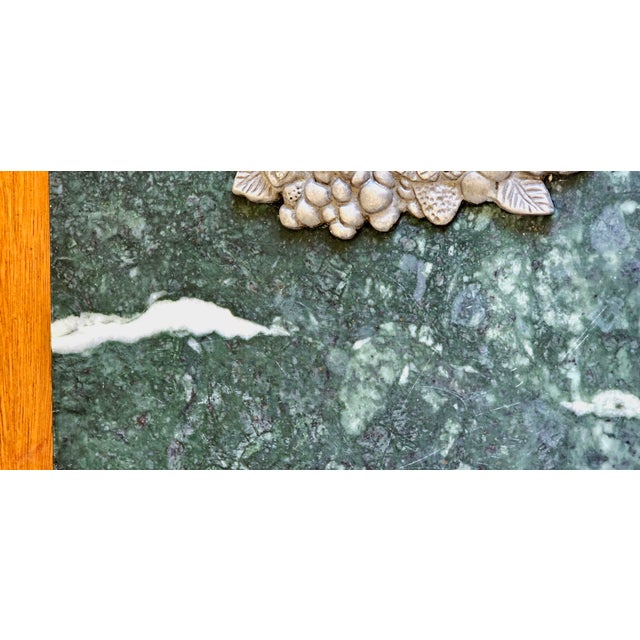 Vintage Seagull Pewter & Green Marble Charcuterie Board For Sale - Image 14 of 18