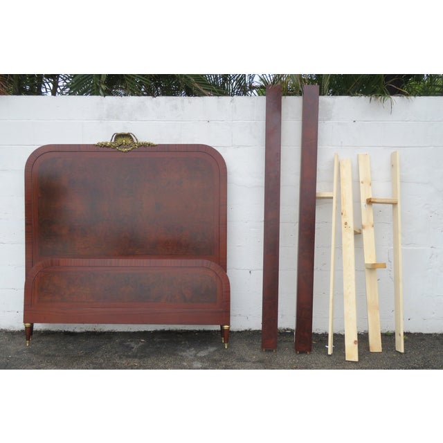 French Tall Burlwood Inlay Queen Size Bed 5918 For Sale - Image 11 of 12