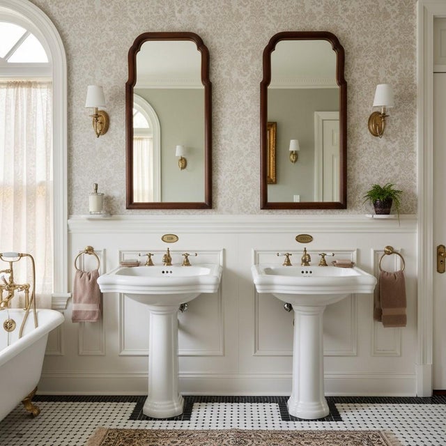 American Late 20th Century Henkel Harris Mahogany Mirror Pair-Virginia Galleries-50''-Traditional Wall-Wood For Sale - Image 3 of 13