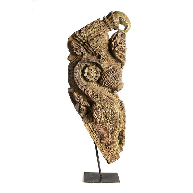 Teak Sculpture on Metal Stand, 1930s For Sale - Image 6 of 6