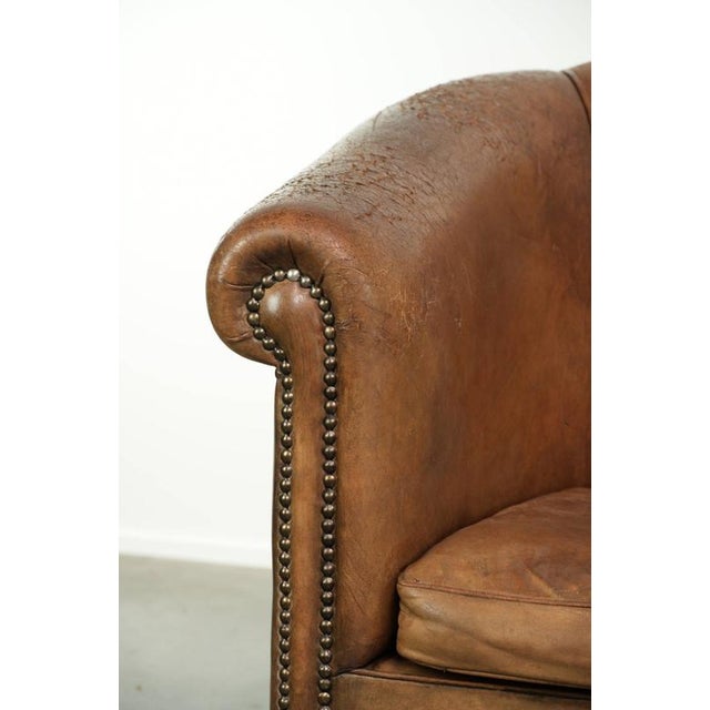 Large Vintage Sheepskin Club Armchairs, Set of 2 For Sale - Image 11 of 15