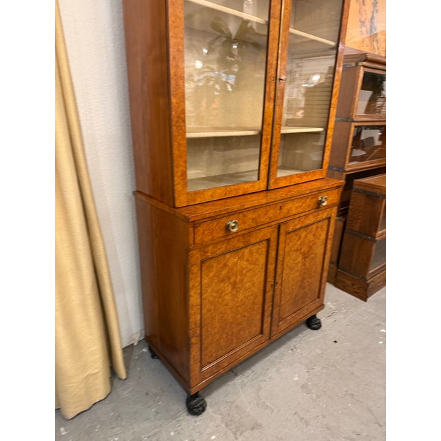 Wood Antique Burl Wood Bookcase/Cabinet, Circa 1815 For Sale - Image 7 of 12