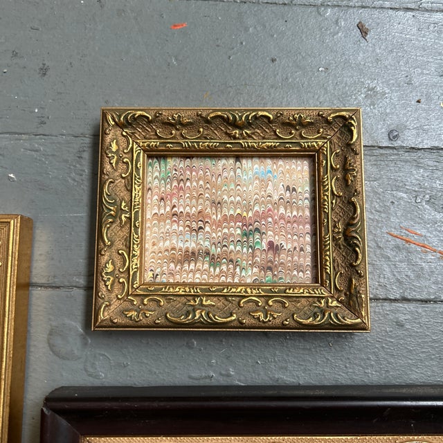 Rustic Vintage Collection of 3 Miniature Picture Frames-Set of 5 For Sale - Image 3 of 5