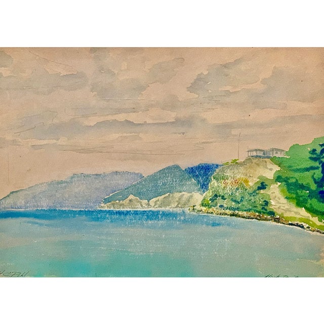 Original H. C. Pihl 1967 Watercolor of Hook Point, Cooper’s Island, British Virgin Islands, Framed with Museum...