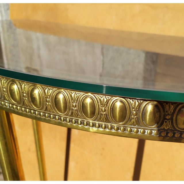 Brass and Glass Console, 1940s For Sale - Image 4 of 9