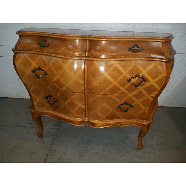 Vintage Weiman Furniture Co. Bombe Chest of Drawers Chairish