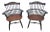 1980s Pair Hitchcock Black Farmhouse Chairs Signed Dining Room Chairs For Sale