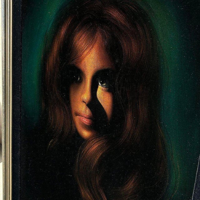 1960s Framed Mid-Century Hand Painted Oil on Velvet Female Portrait, Signed Cohen For Sale - Image 5 of 8