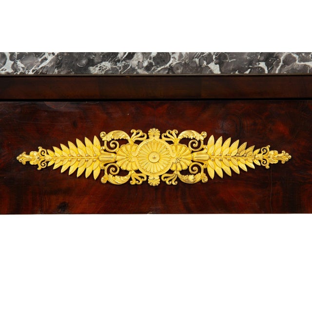 Fine French Empire Mahogany Gilt Figural Sphinx Pier Console Table C. 1815 For Sale - Image 9 of 18