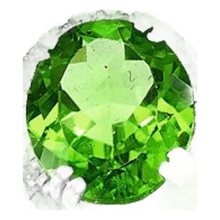 7 Carat Oval Peridot and 1.2 Carat Diamonds 14 Karat White Gold Cocktail Ring For Sale