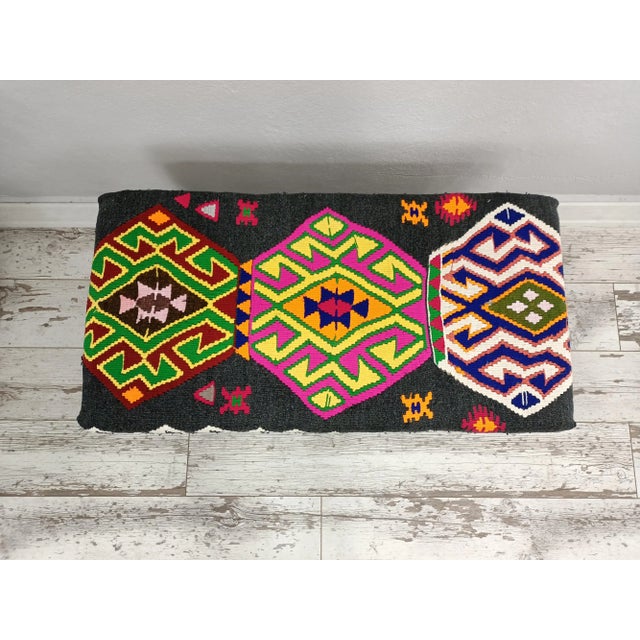 2020s Handmade Regency Kilim Upholstered Bench For Sale - Image 5 of 10